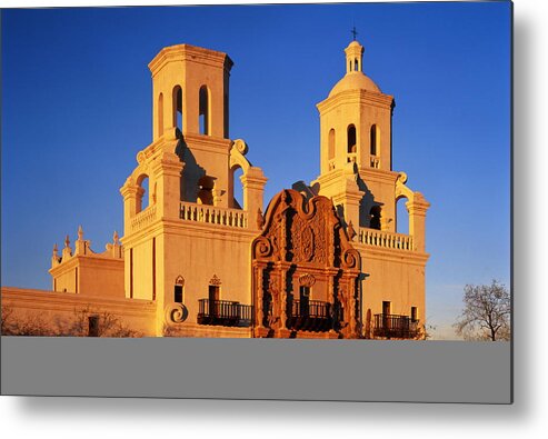 Outdoors Metal Print featuring the photograph Usa, Arizona, Tucson, Mission San by Peter Pearson