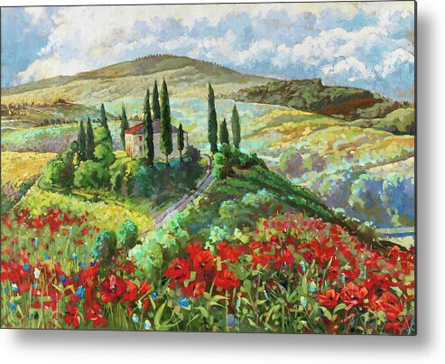 Val D'orcia Metal Print featuring the painting Val D'orcia by Cecile Broz