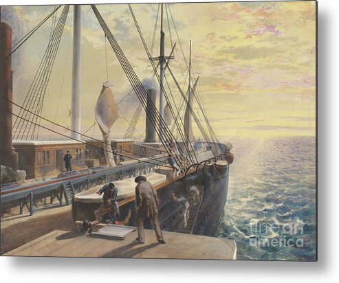 Gouache Metal Print featuring the drawing View by Heritage Images