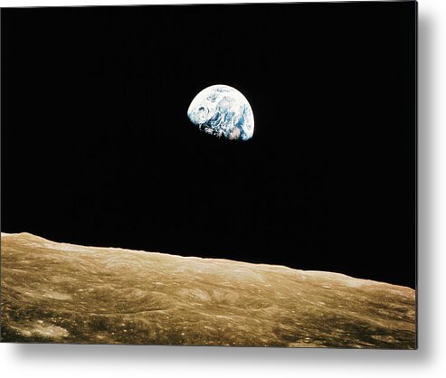 Research Metal Print featuring the photograph View Of The Earth Rising by Bettmann