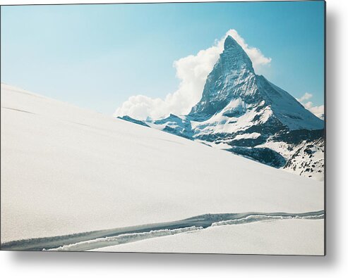 Extreme Terrain Metal Print featuring the photograph View Of The Matterhorn From A Snow by Keith Levit / Design Pics