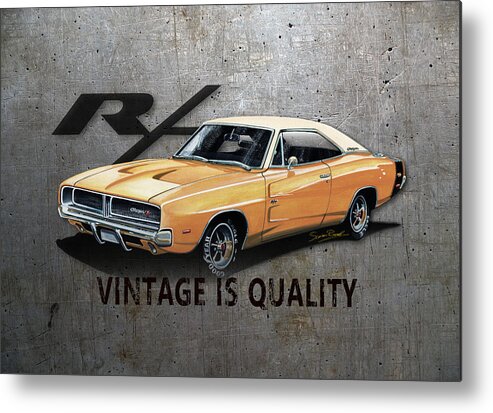Art Metal Print featuring the mixed media Vintage Charger by Simon Read