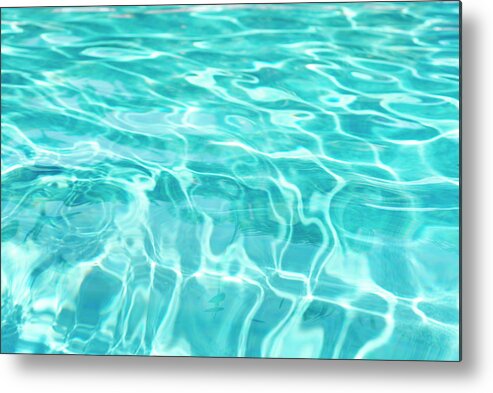 Swimming Pool Metal Print featuring the photograph Water Pattern In A Swimming Pool by David Mcglynn