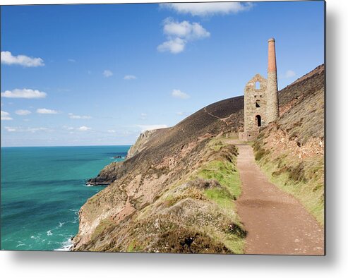 Water's Edge Metal Print featuring the photograph Wheal Coates, Cornwall, England by Johngollop