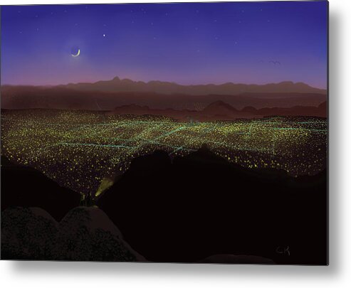 Tucson Metal Print featuring the digital art When Tucson's Lights Flicker On by Chance Kafka