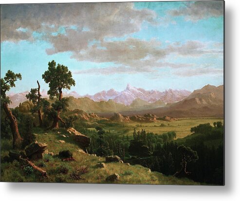 Wind River Country Metal Print featuring the painting Wind River Country - Digital Remastered Edition by Albert Bierstadt
