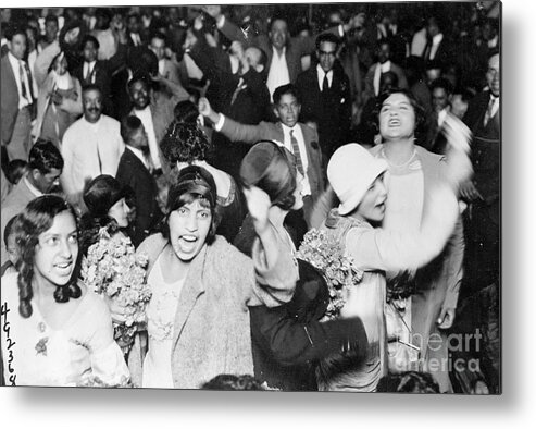 Mexico City Metal Print featuring the photograph Women Cheering For Mexican Presidential by Bettmann