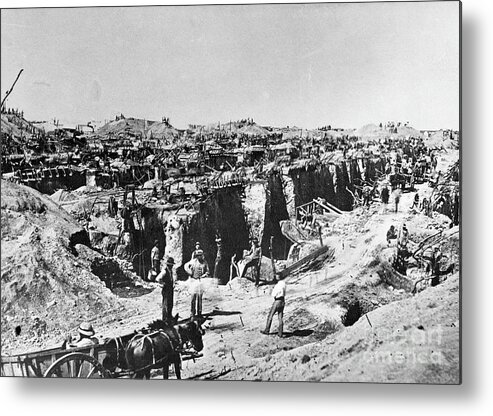 People Metal Print featuring the photograph Workers At Kimberley by Bettmann