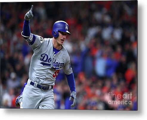 Three Quarter Length Metal Print featuring the photograph Cody Bellinger by Tom Pennington