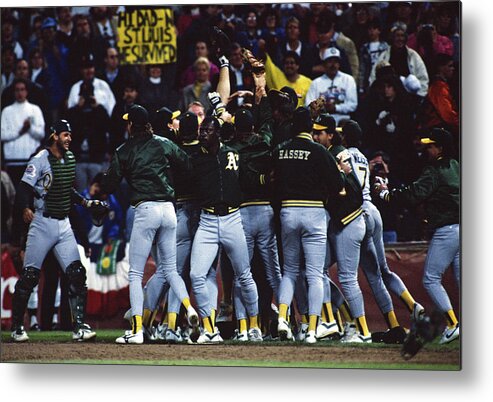 Candlestick Park Metal Print featuring the photograph Dennis Eckersley by Mlb Photos