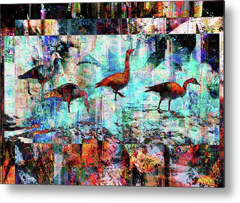 Abstract Metal Print featuring the photograph Feeding Time #1 by Dutch Bieber