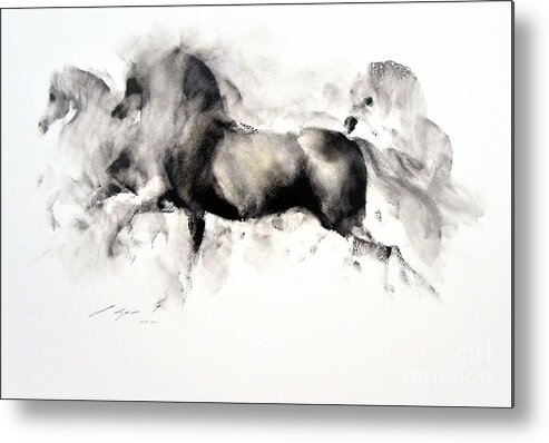 Horse Metal Print featuring the painting Ferar by Janette Lockett