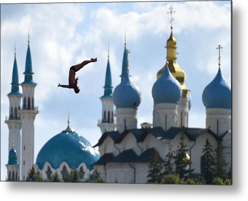 Diving Into Water Metal Print featuring the photograph High Diving - 16th FINA World Championships: Day Ten #1 by Matthias Hangst