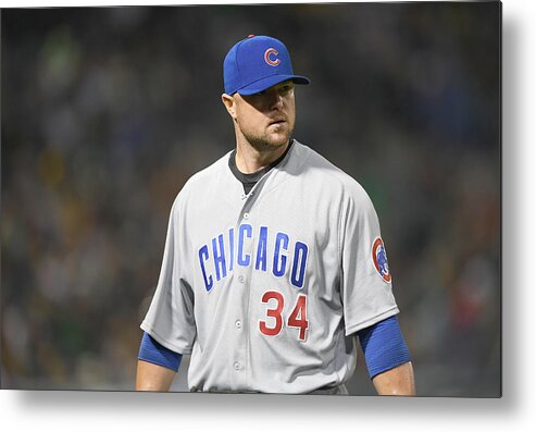 People Metal Print featuring the photograph Jon Lester #1 by Thearon W. Henderson