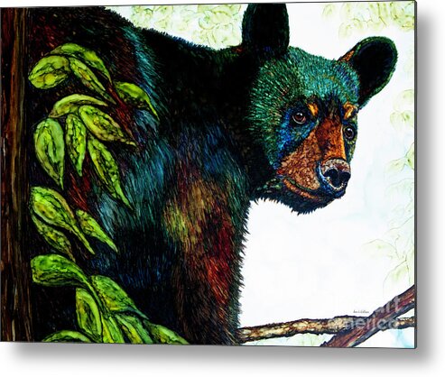 Bear Metal Print featuring the painting Just Sitting #1 by Jan Killian