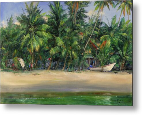 Caribbean Metal Print featuring the painting Labatwi #1 by Jonathan Guy-Gladding JAG