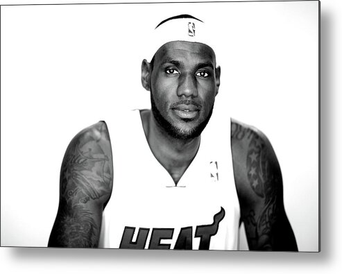 Lebron James Metal Print featuring the photograph Lebron James by Mike Ehrmann