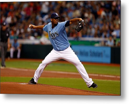 American League Baseball Metal Print featuring the photograph Oakland Athletics v Tampa Bay Rays #1 by J. Meric