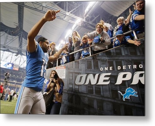 People Metal Print featuring the photograph Philadelphia Eagles v Detroit Lions #1 by Gregory Shamus