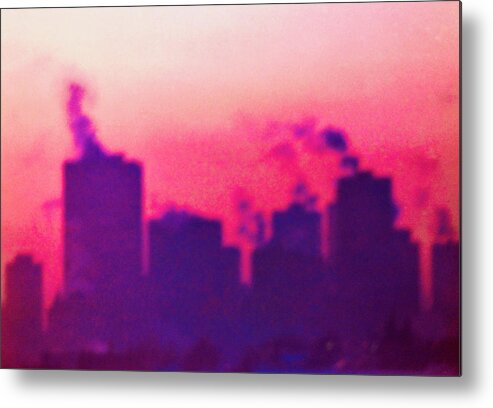 Ice Cold Purple City - 41 Degrees Metal Print featuring the photograph Purple City #1 by Brian Sereda