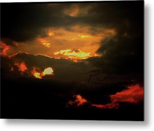 Sahara Dust Sunsets Sunsets Chroma Sunsets Metal Print featuring the photograph Sahara Sunset #1 by Ruben Carrillo