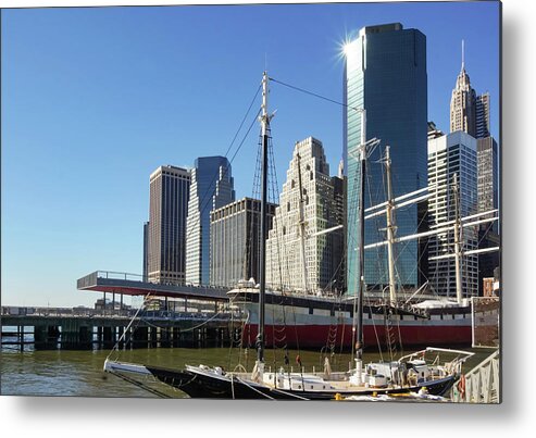 South Street Seaport Metal Print featuring the photograph The Peking by Cate Franklyn
