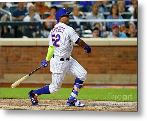 Following Metal Print featuring the photograph Yoenis Cespedes by Jim Mcisaac