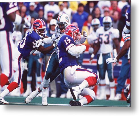 Miami Dolphins Metal Print featuring the photograph Jim Kelly #12 by Rick Stewart