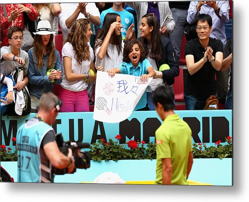 Crowd Of People Metal Print featuring the photograph Mutua Madrid Open - Day Six #13 by Clive Brunskill
