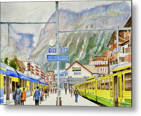 Switzerland Metal Print featuring the photograph 1412 at Grindelwald Station by Dai Wynn