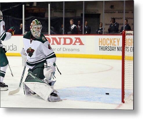 People Metal Print featuring the photograph Minnesota Wild v New York Islanders #15 by Bruce Bennett