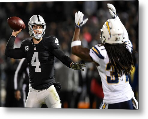 Three Quarter Length Metal Print featuring the photograph San Diego Chargers v Oakland Raiders #15 by Thearon W. Henderson