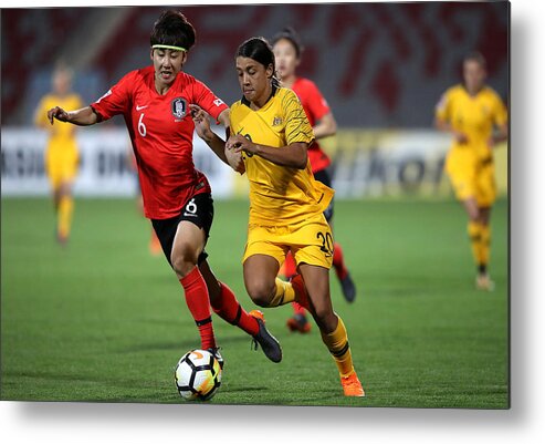 National Team Metal Print featuring the photograph Australia v South Korea - AFC Women's Asian Cup Group B #2 by Francois Nel