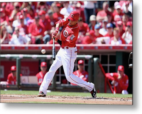 Great American Ball Park Metal Print featuring the photograph Billy Hamilton #2 by Andy Lyons