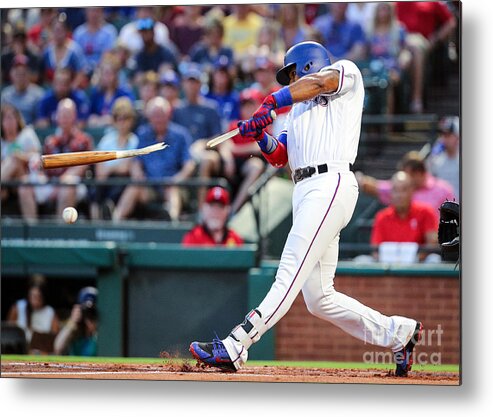American League Baseball Metal Print featuring the photograph Elvis Andrus by Richard Rodriguez