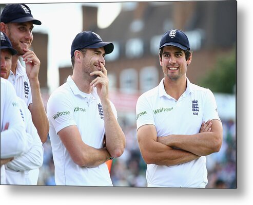 International Match Metal Print featuring the photograph England v India: 5th Investec Test - Day Three #2 by Paul Gilham