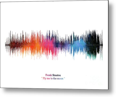 Music Poster Metal Print featuring the digital art LAB NO 4 Frank Sinatra Fly Me to The Moon Song Soundwave Print Music Lyrics Poster by Lab No 4 The Quotography Department