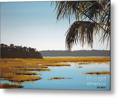 Landscape Metal Print featuring the painting Late Afternoon-Pinckney Island #2 by Glenn Secrest