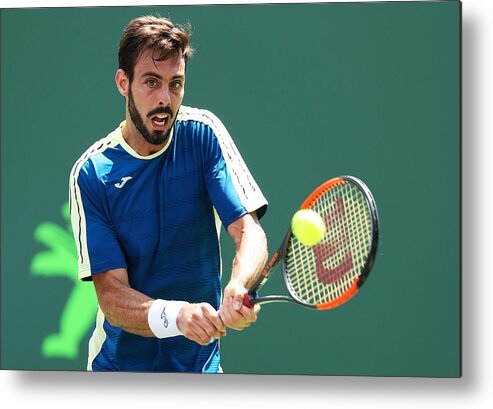 Wta Tour Metal Print featuring the photograph 2017 Miami Open - Day 4 #3 by Al Bello