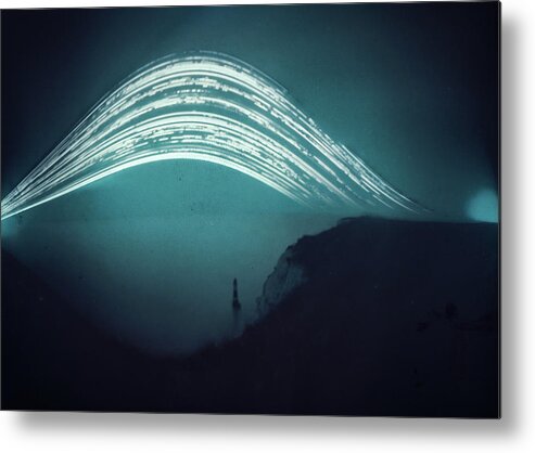  Metal Print featuring the photograph 3 month exposure - Beachy head lighthouse. by Will Gudgeon