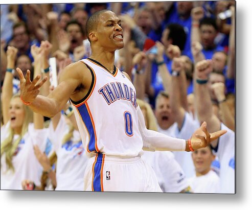 Playoffs Metal Print featuring the photograph Russell Westbrook by Ronald Martinez