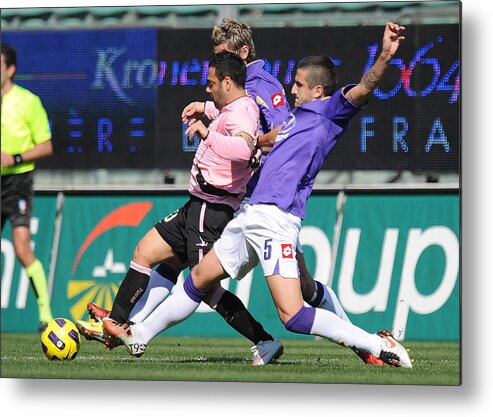 Sport Metal Print featuring the photograph US Citta di Palermo v ACF Fiorentina - Serie A #3 by Tullio M. Puglia