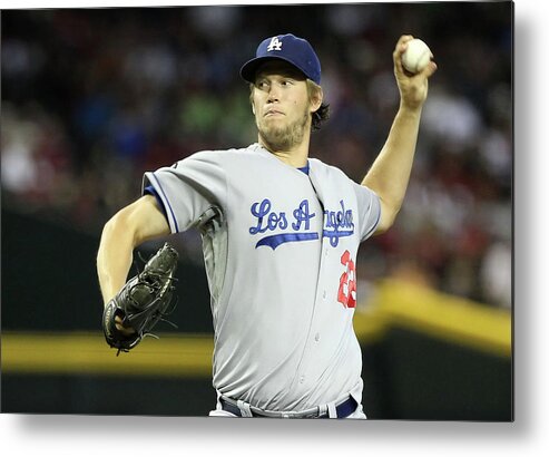 Los Angeles Dodgers Metal Print featuring the photograph Clayton Kershaw by Christian Petersen