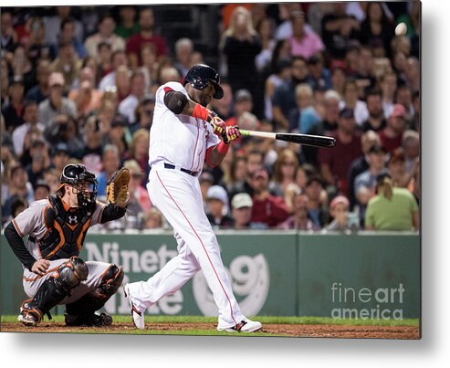 American League Baseball Metal Print featuring the photograph David Ortiz by Michael Ivins/boston Red Sox