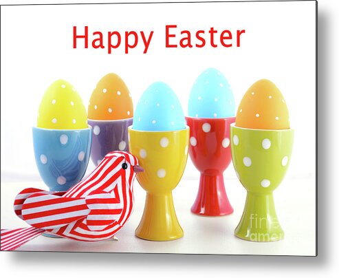 April Metal Print featuring the photograph Bright Color Easter Eggs #6 by Milleflore Images