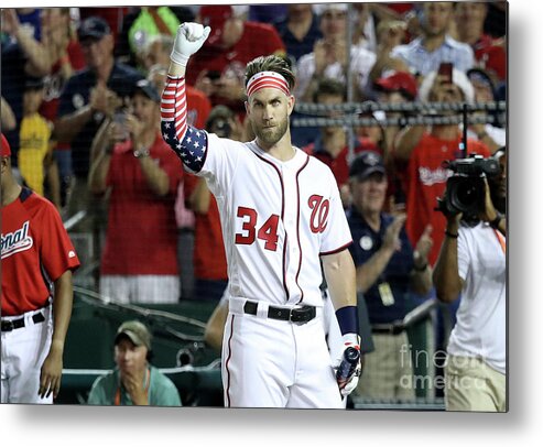 Three Quarter Length Metal Print featuring the photograph Bryce Harper by Rob Carr