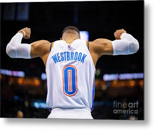 Russell Westbrook Metal Print featuring the photograph Russell Westbrook by Zach Beeker