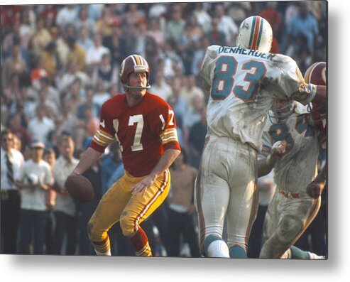 Billy Kilmer Metal Print featuring the photograph Super Bowl VII - Washington Redskins v Miami Dolphins #8 by Focus On Sport