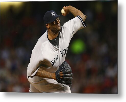 National League Baseball Metal Print featuring the photograph New York Yankees v Texas Rangers #9 by Ronald Martinez