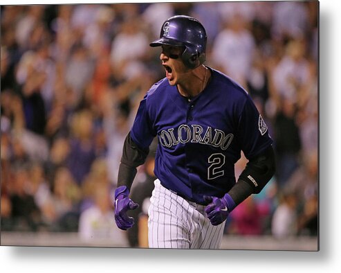 Game Two Metal Print featuring the photograph Troy Tulowitzki by Doug Pensinger